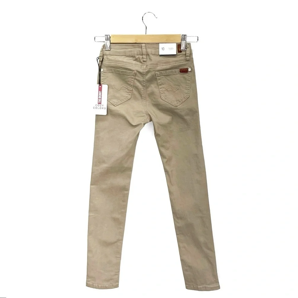 7 for All Mankind Girls Size 10 Pants Jeans Super Skinny Khaki Medium New NWT